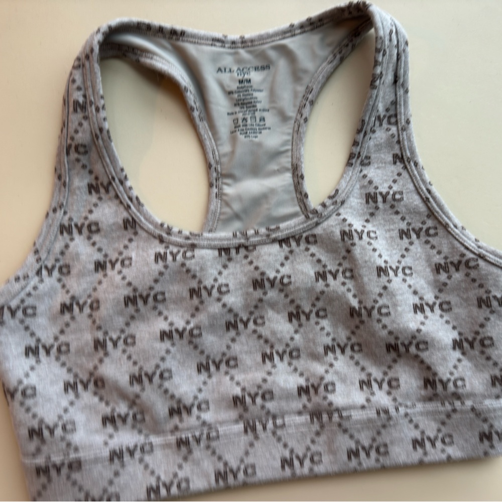 NYC PRINT SPORTS BRA by ALL ACCESS NYC size M